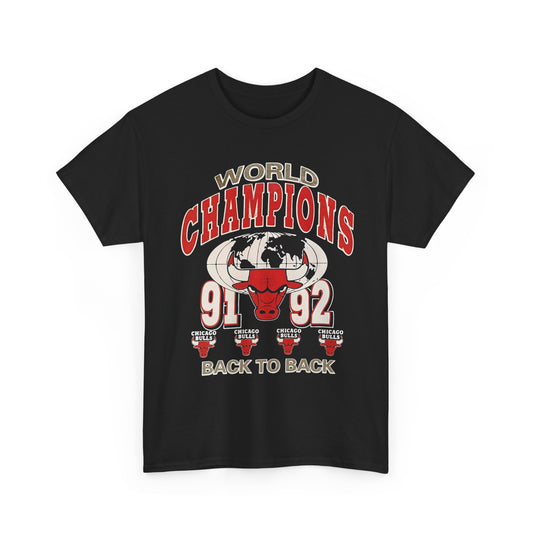 Bulls back 2 back Heavy Cotton bootleg Tee