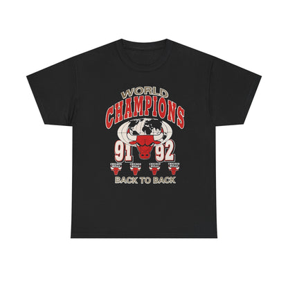 Bulls back 2 back Heavy Cotton bootleg Tee