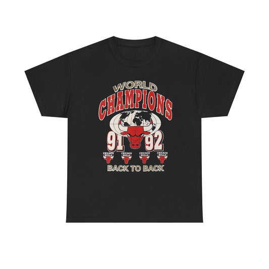 Bulls back 2 back Heavy Cotton bootleg Tee